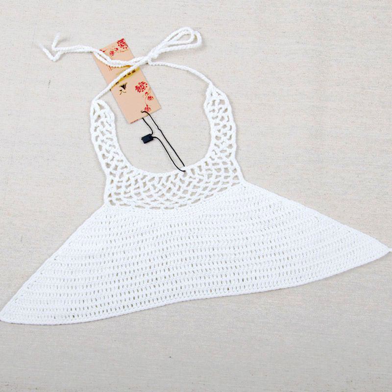 open back crochet bikini top, vacation beach swimsuit for women