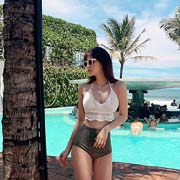  beach covered belly slimming swimsuit